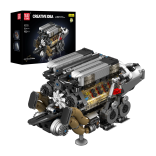 KIT DE BLOCOS DE MONTAR MOTOR W16 BGT SUPERCAR 952 PEÇAS MOULD KING 10131